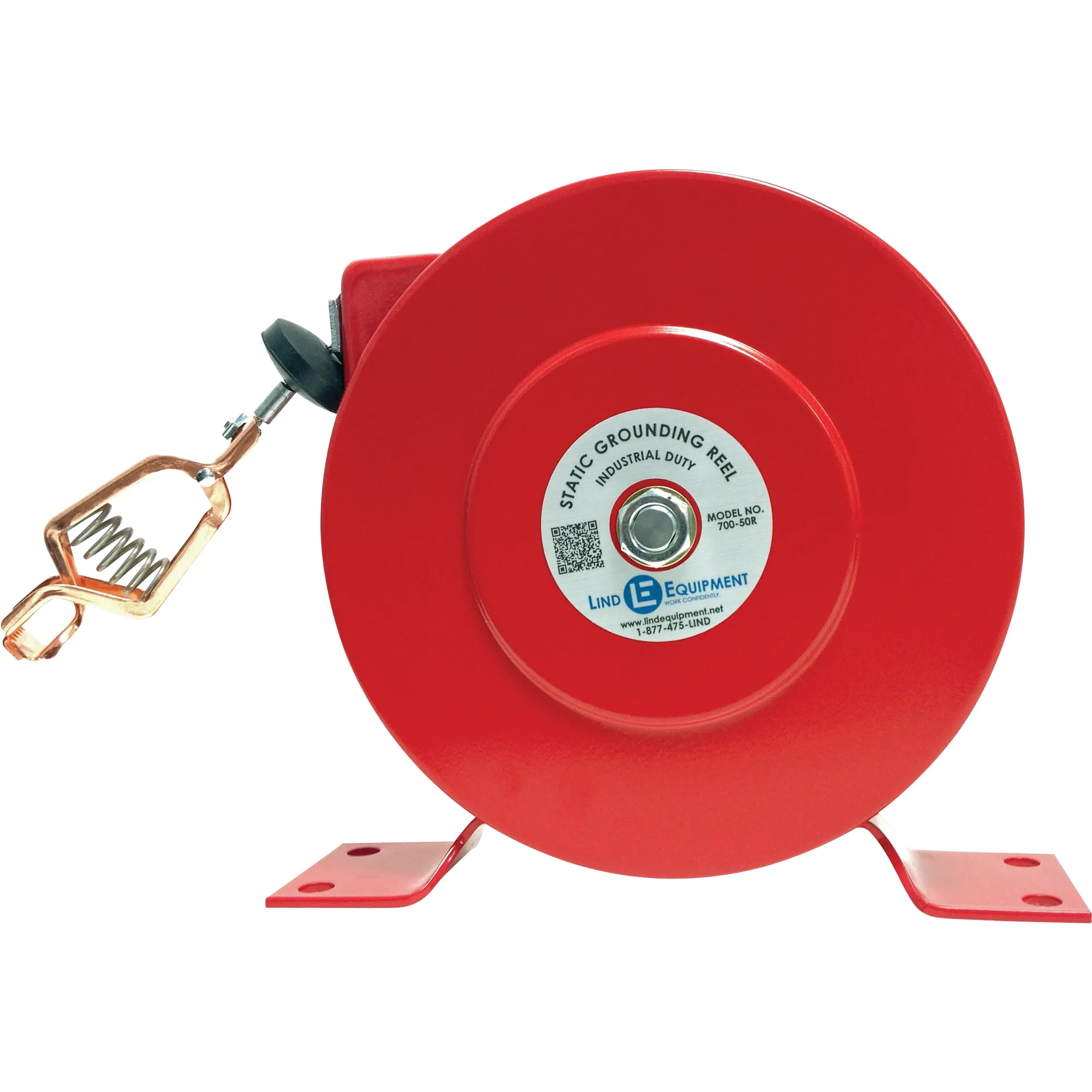 Lind Equipment Static Grounding Reel Spring Rewind 20ft Cable and Alligator Clip